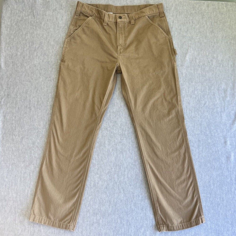 Carhartt Relaxed Fit Pants Khaki Brown 36x32 Irregular